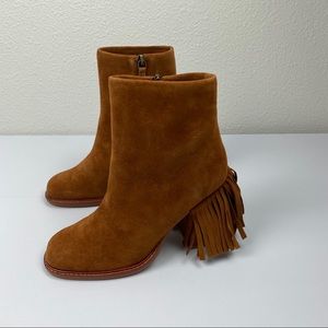 Kelsi Dagger Brooklyn Linx Suede Fringe Bootie